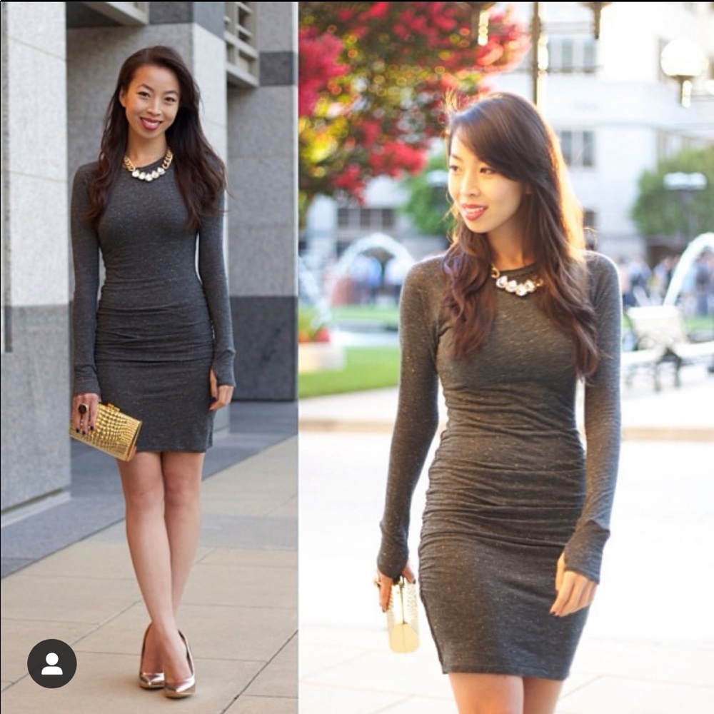 Tart grey with gold string long sleeve dress